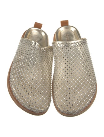 forte_forte Mesh Crystal Embellishments Mules