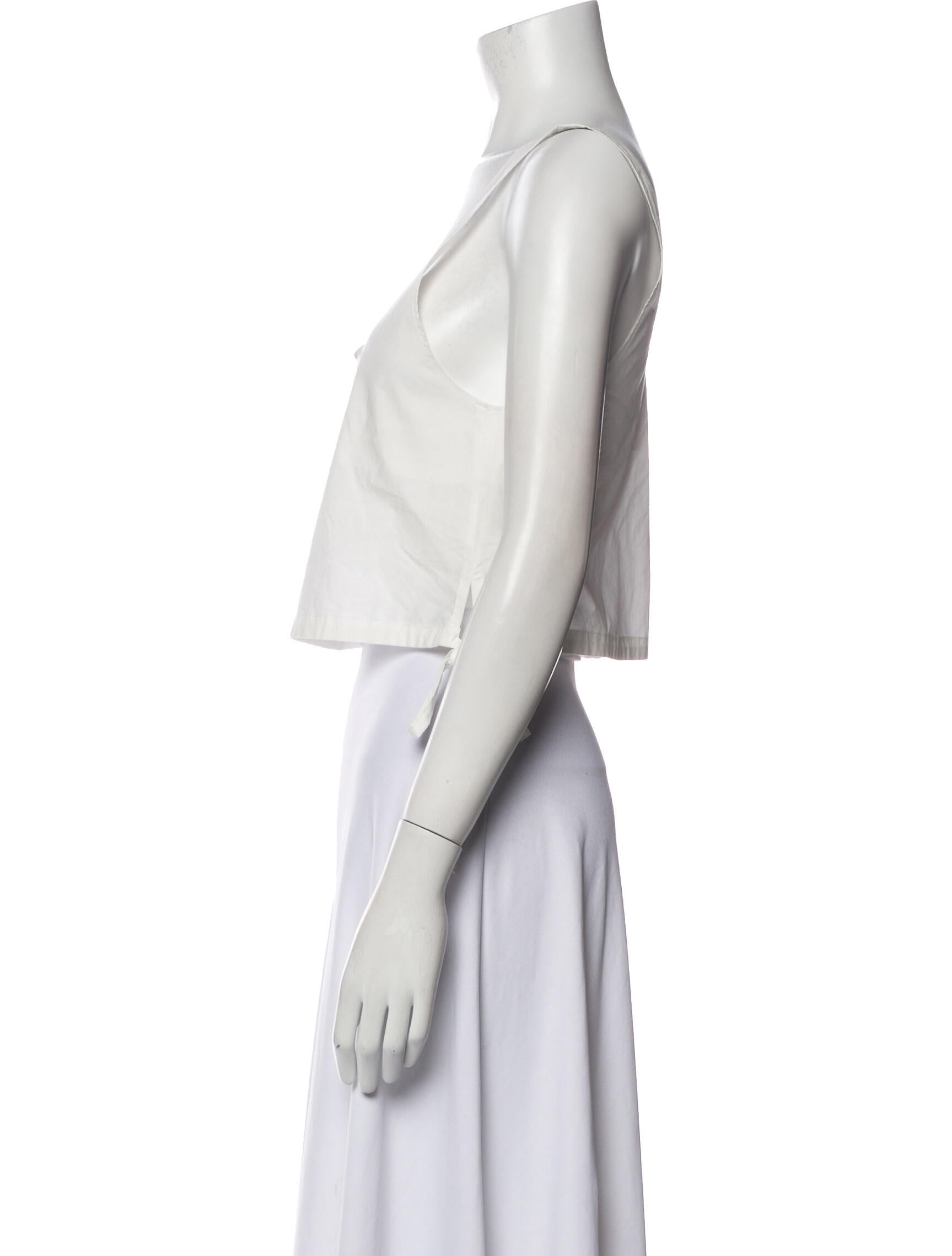 forte_forte V-Neck Sleeveless Crop Top