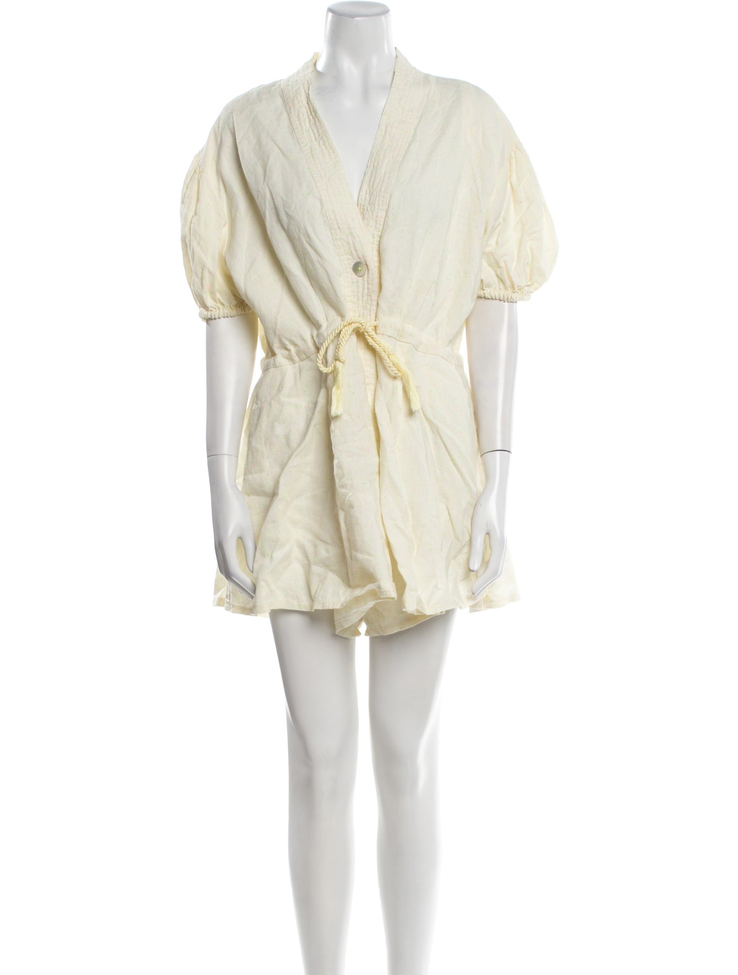 forte_forte Linen V-Neck Romper