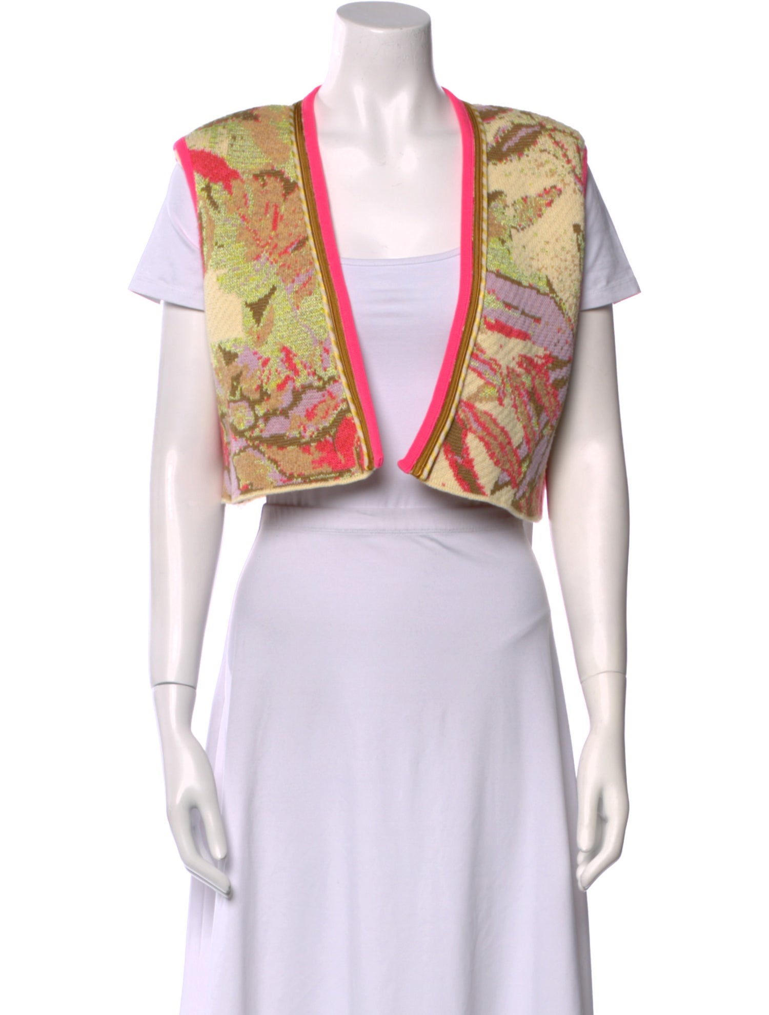 forte_forte Printed Open Front Sweater