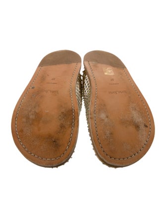 forte_forte Mesh Crystal Embellishments Mules