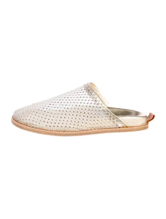 forte_forte Mesh Crystal Embellishments Mules