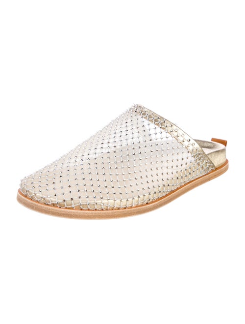 forte_forte Mesh Crystal Embellishments Mules