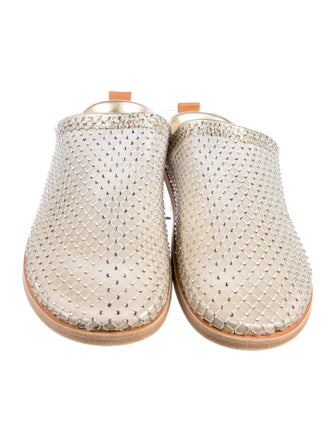 forte_forte Mesh Crystal Embellishments Mules