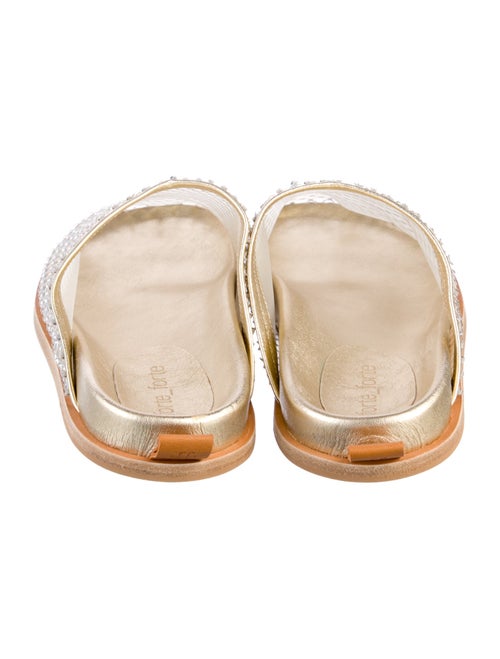 forte_forte Mesh Crystal Embellishments Mules