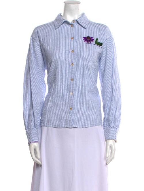 forte_forte Striped Long Sleeve Button-Up Top