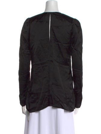 forte_forte V-Neck Long Sleeve Button-Up Top