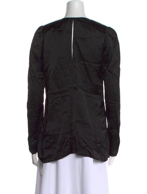 forte_forte V-Neck Long Sleeve Button-Up Top