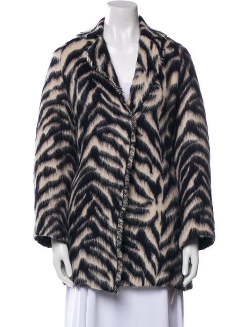 forte_forte Virgin Wool Animal Print Faux Fur Coat