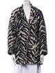 forte_forte Virgin Wool Animal Print Faux Fur Coat