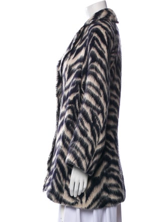 forte_forte Virgin Wool Animal Print Faux Fur Coat