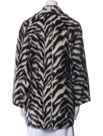 forte_forte Virgin Wool Animal Print Faux Fur Coat