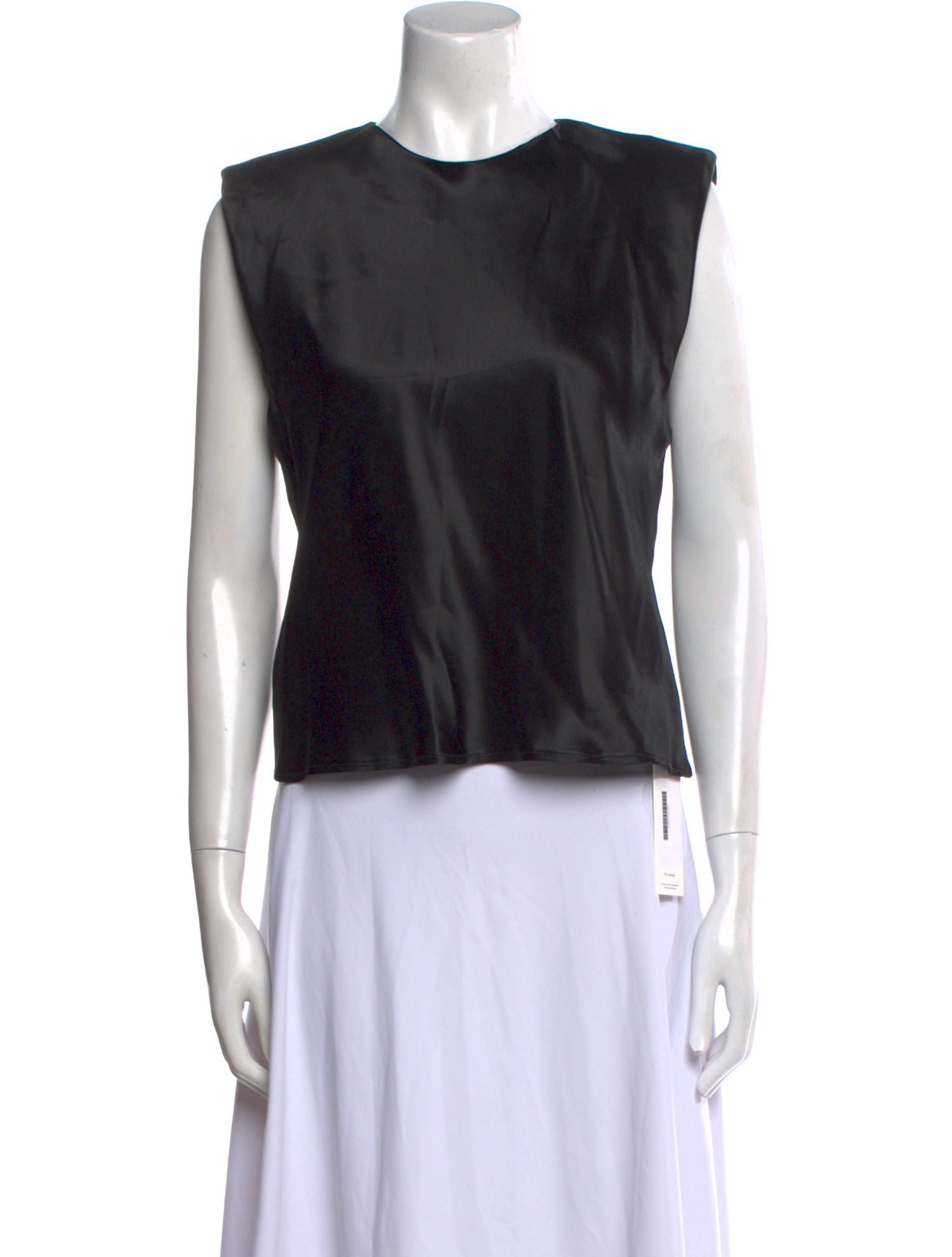 forte_forte Satin Crew Neck Crop Top