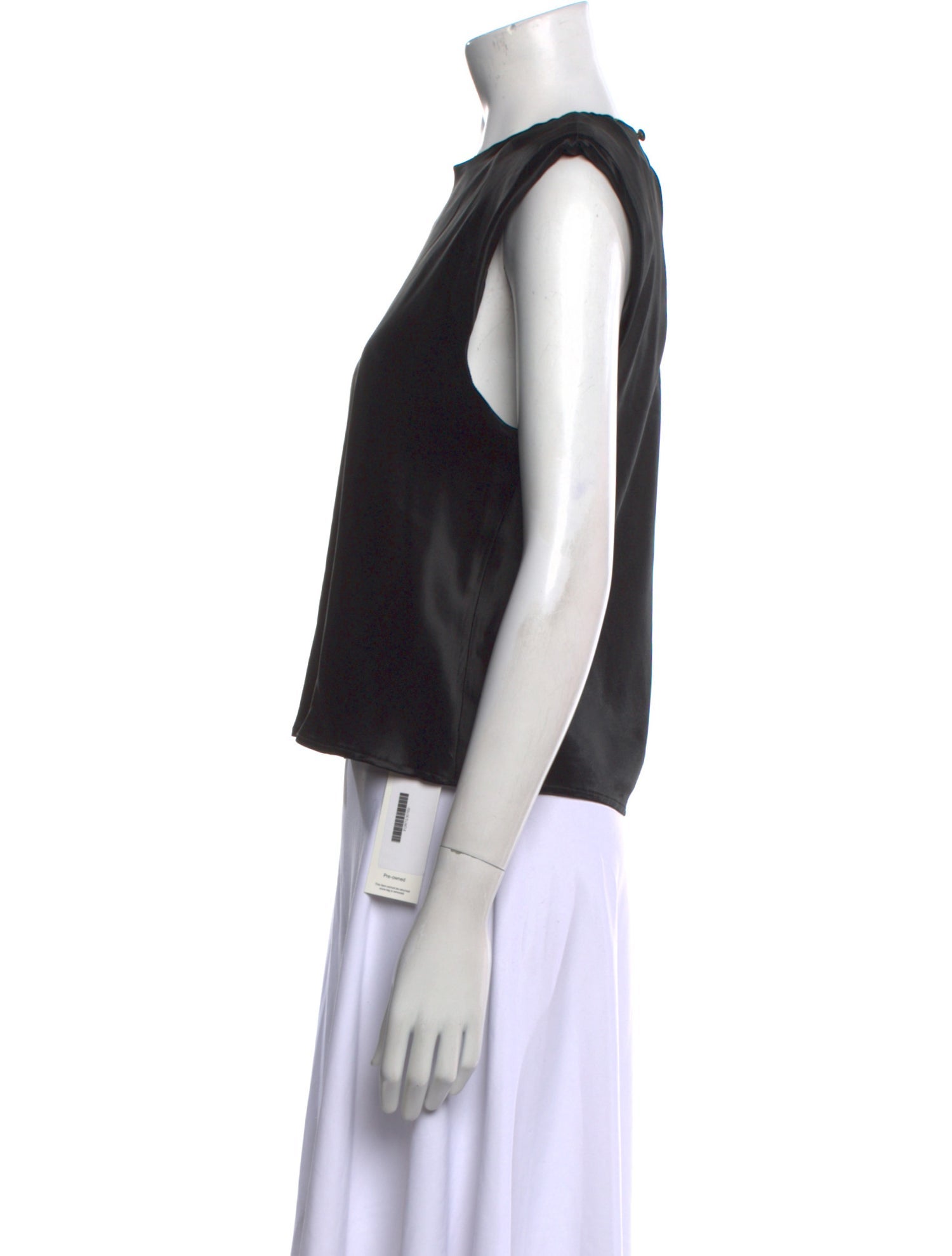 forte_forte Satin Crew Neck Crop Top