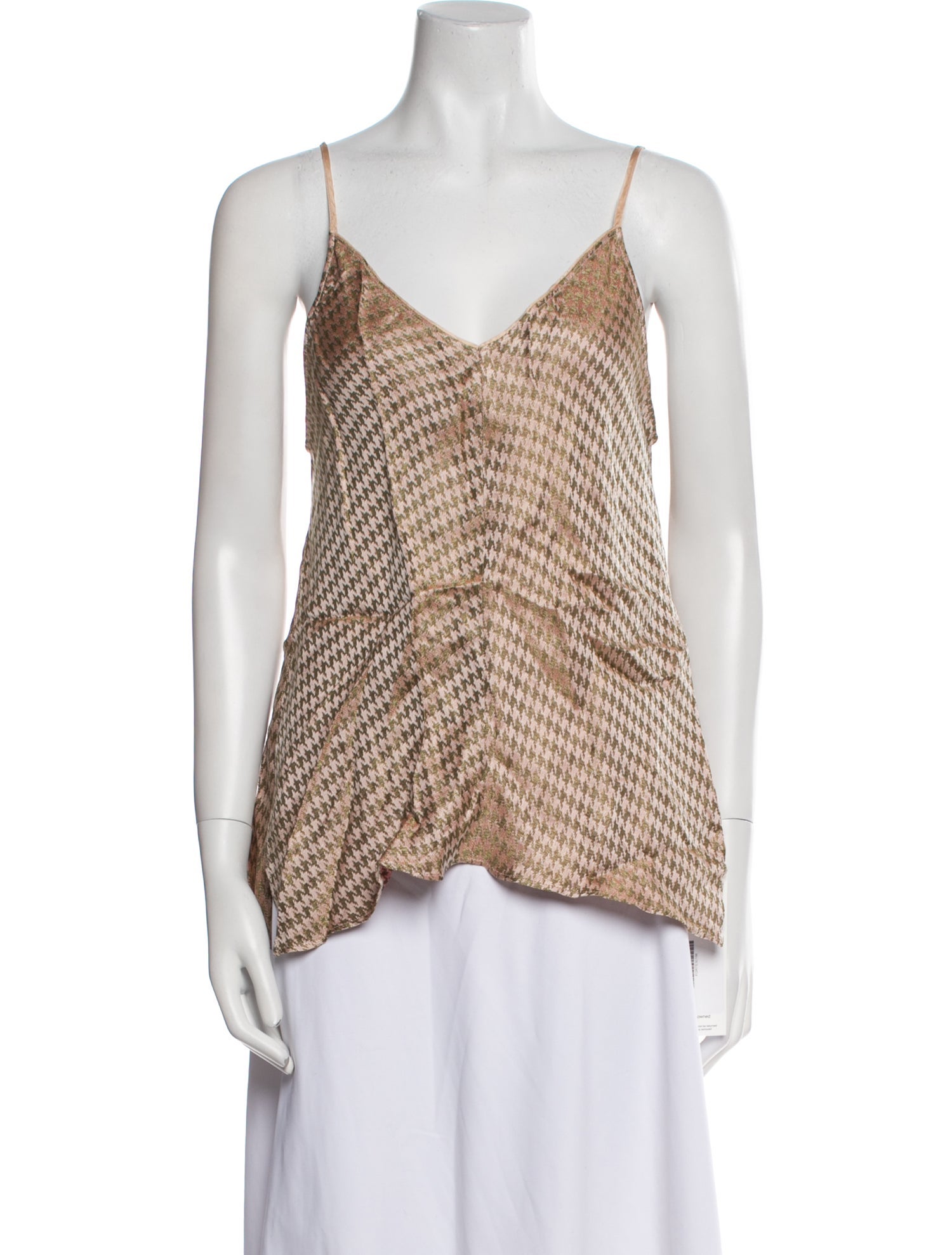 forte_forte Houndstooth Print V-Neck Top