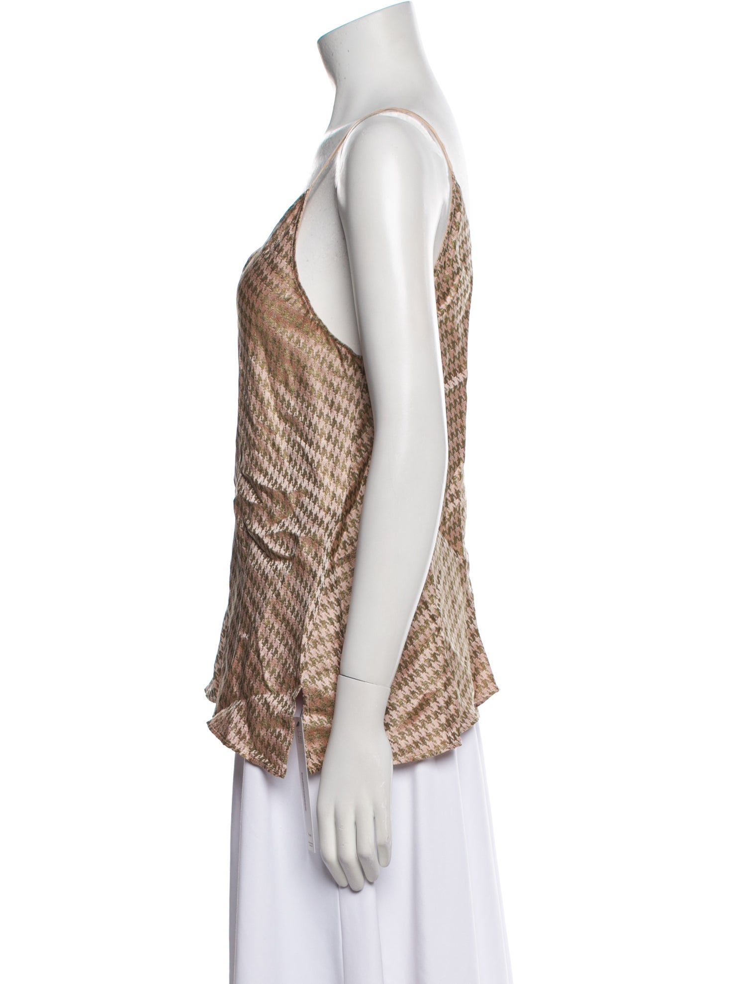 forte_forte Houndstooth Print V-Neck Top