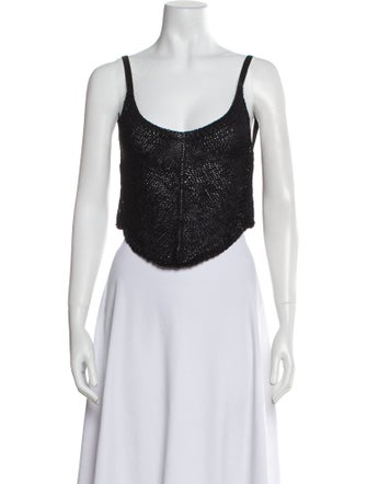 forte_forte Velvet Scoop Neck Crop Top