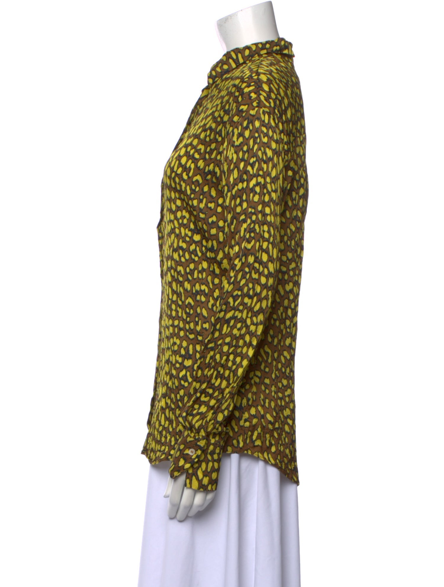 forte_forte Silk Printed Button-Up Top