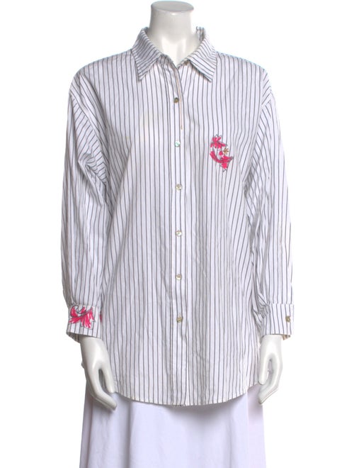 forte_forte Striped Long Sleeve Button-Up Top