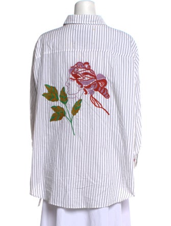 forte_forte Striped Long Sleeve Button-Up Top