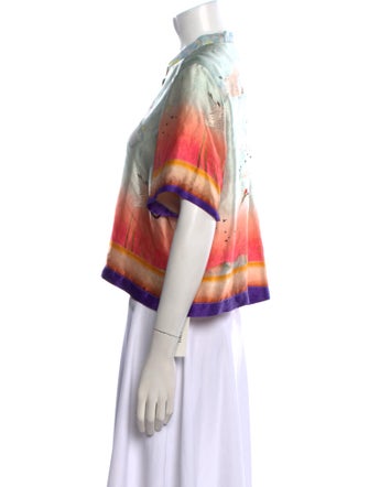forte_forte Silk Printed Button-Up Top