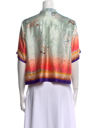 forte_forte Silk Printed Button-Up Top