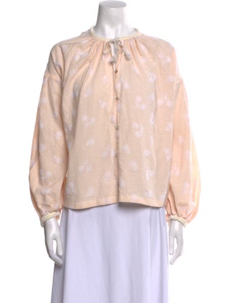 forte_forte Virgin Wool Floral Print Blouse