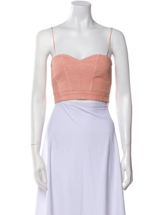 forte_forte Square Neckline Sleeveless Crop Top