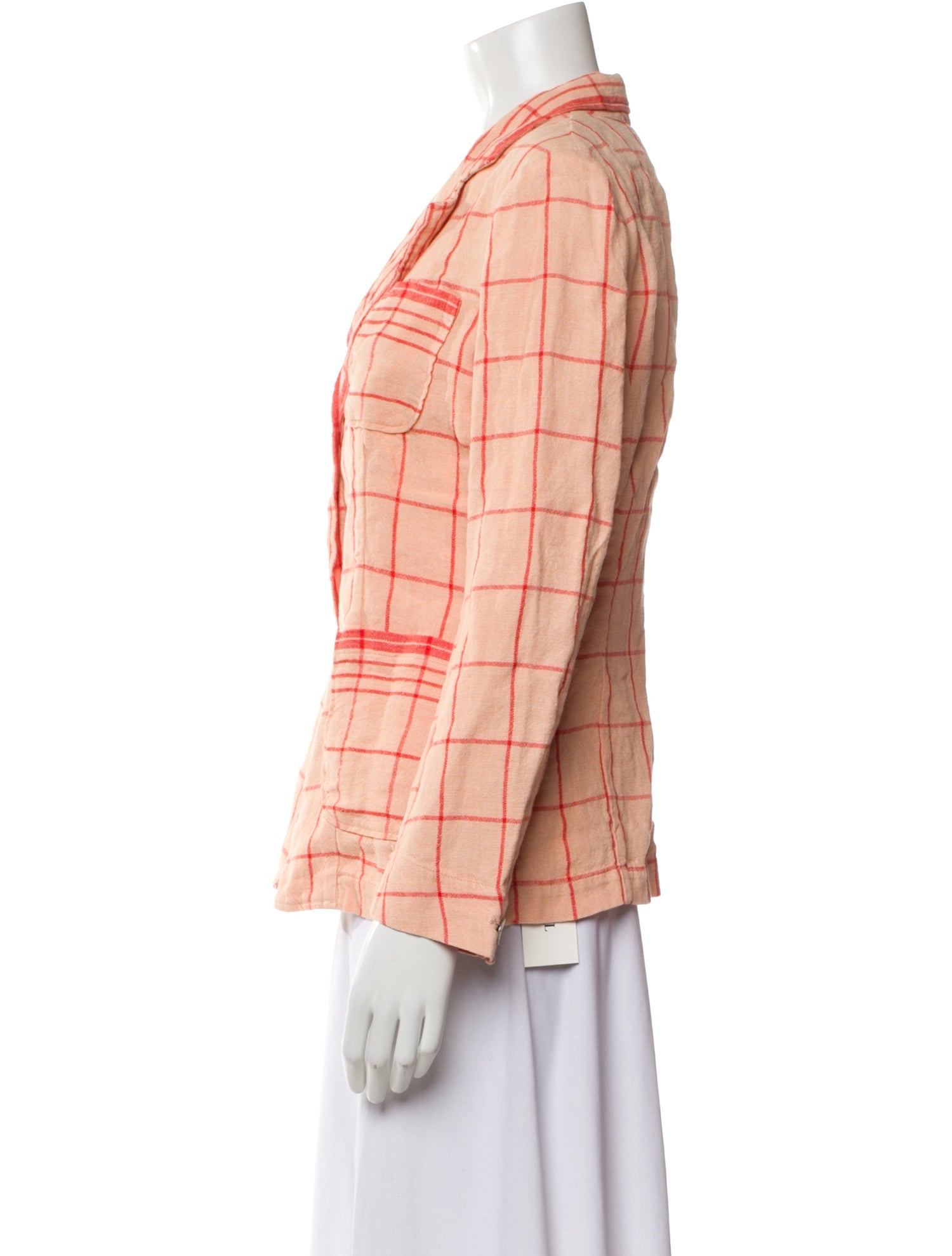 forte_forte Linen Plaid Print Blazer w/ Tags