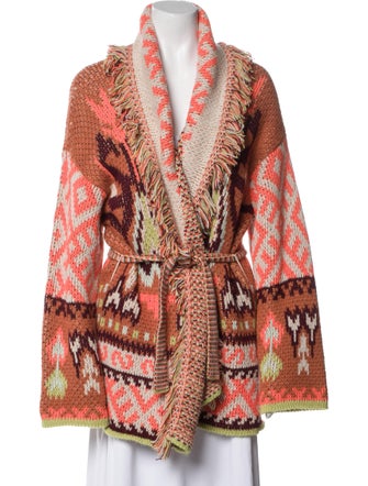 forte_forte Wool Printed Faux Fur Jacket