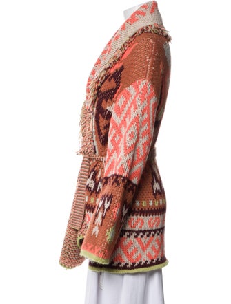 forte_forte Wool Printed Faux Fur Jacket