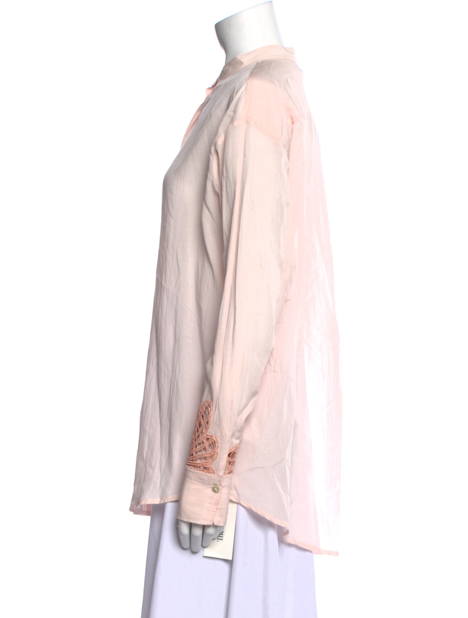 forte_forte Mock Neck Long Sleeve Button-Up Top w/ Tags