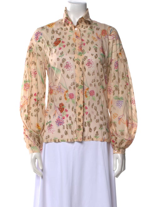 forte_forte Floral Print Long Sleeve Button-Up Top