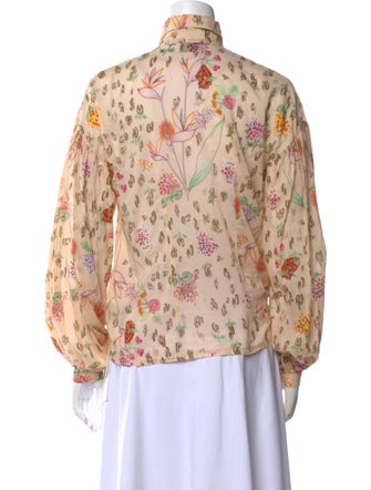 forte_forte Floral Print Long Sleeve Button-Up Top