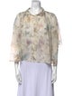 forte_forte Floral Print Three-Quarter Sleeve Blouse