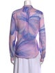 forte_forte Printed Mock Neck Button-Up Top