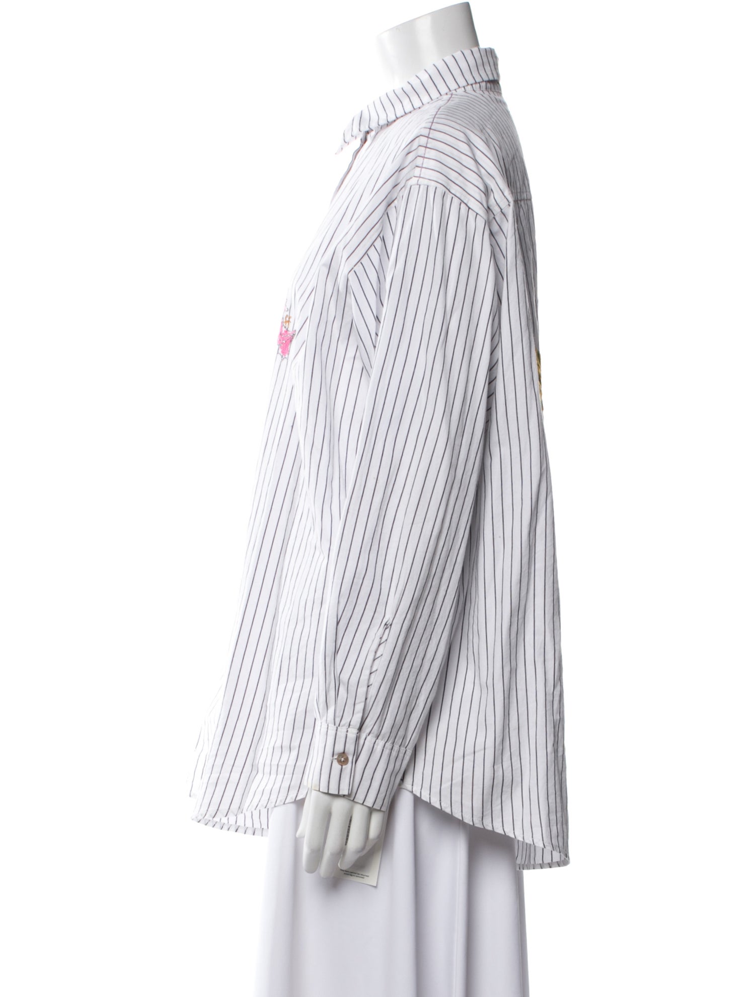 forte_forte Striped Long Sleeve Button-Up Top
