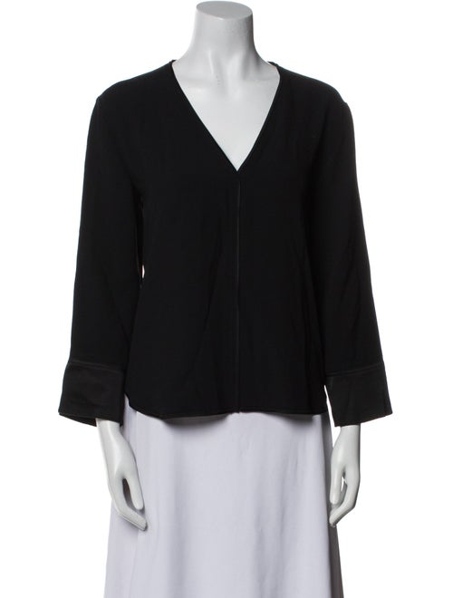 forte_forte V-Neck Three-Quarter Sleeve Blouse
