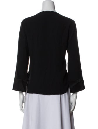 forte_forte V-Neck Three-Quarter Sleeve Blouse