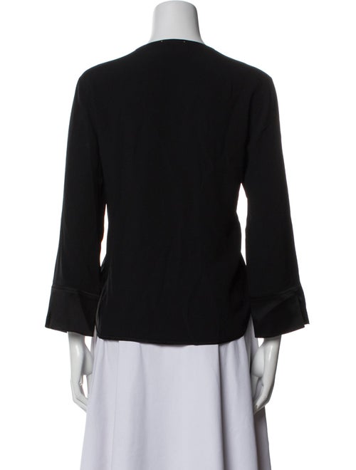 forte_forte V-Neck Three-Quarter Sleeve Blouse