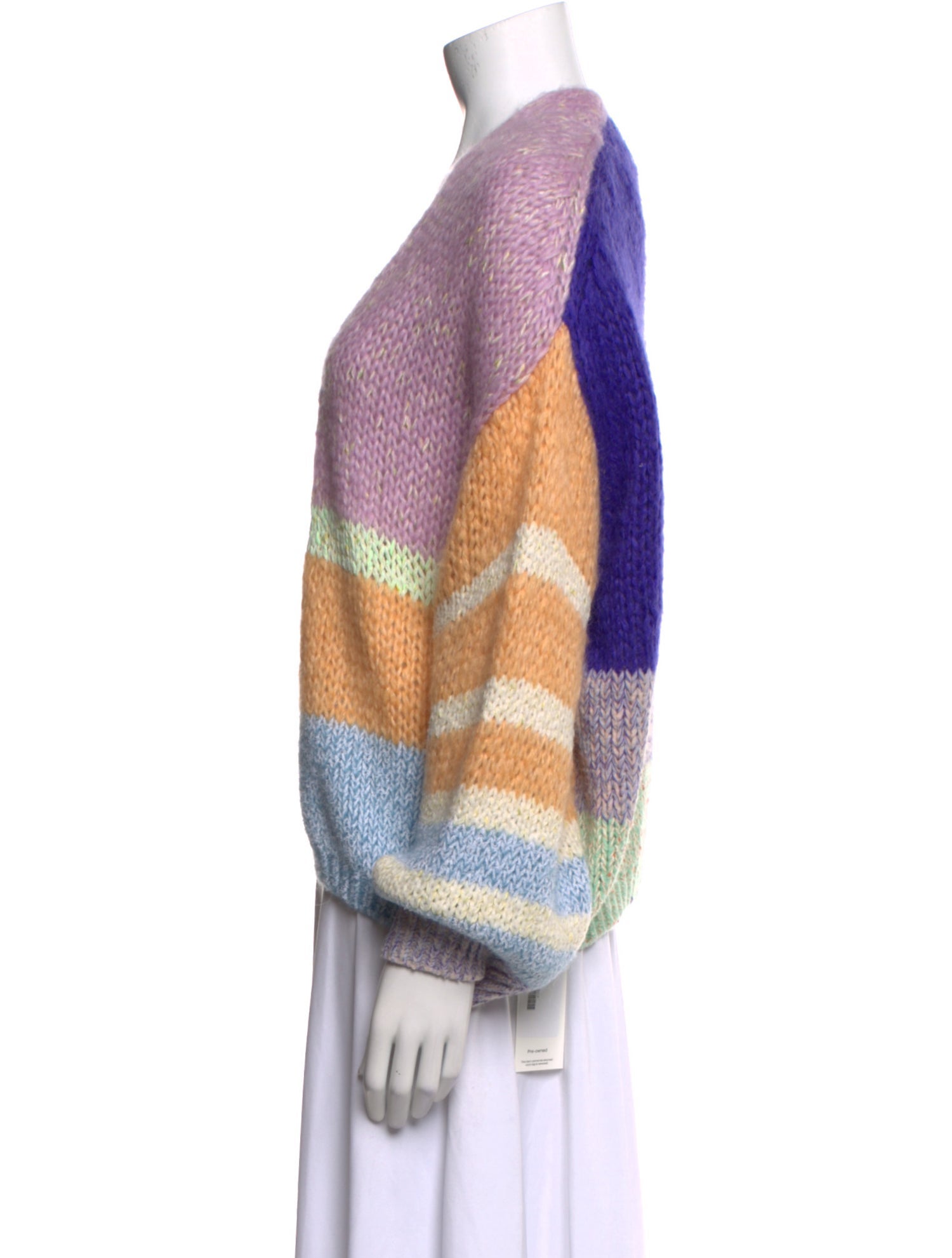 forte_forte Striped Open Front Sweater