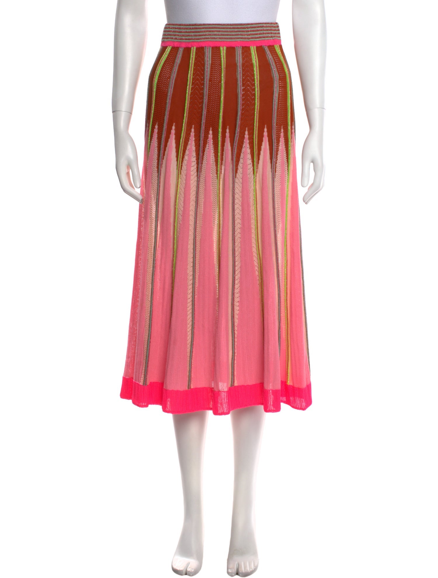 forte_forte Striped Midi Length Skirt