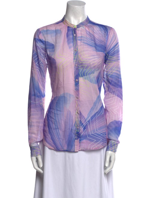 forte_forte Printed Long Sleeve Button-Up Top