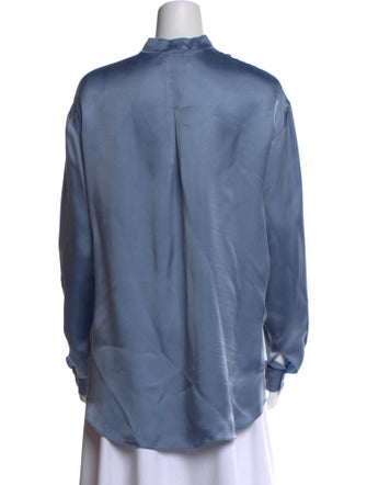 forte_forte Mock Neck Long Sleeve Button-Up Top