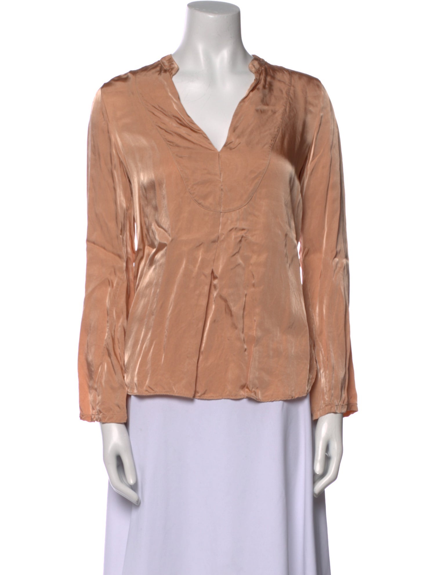 forte_forte V-Neck Long Sleeve Blouse