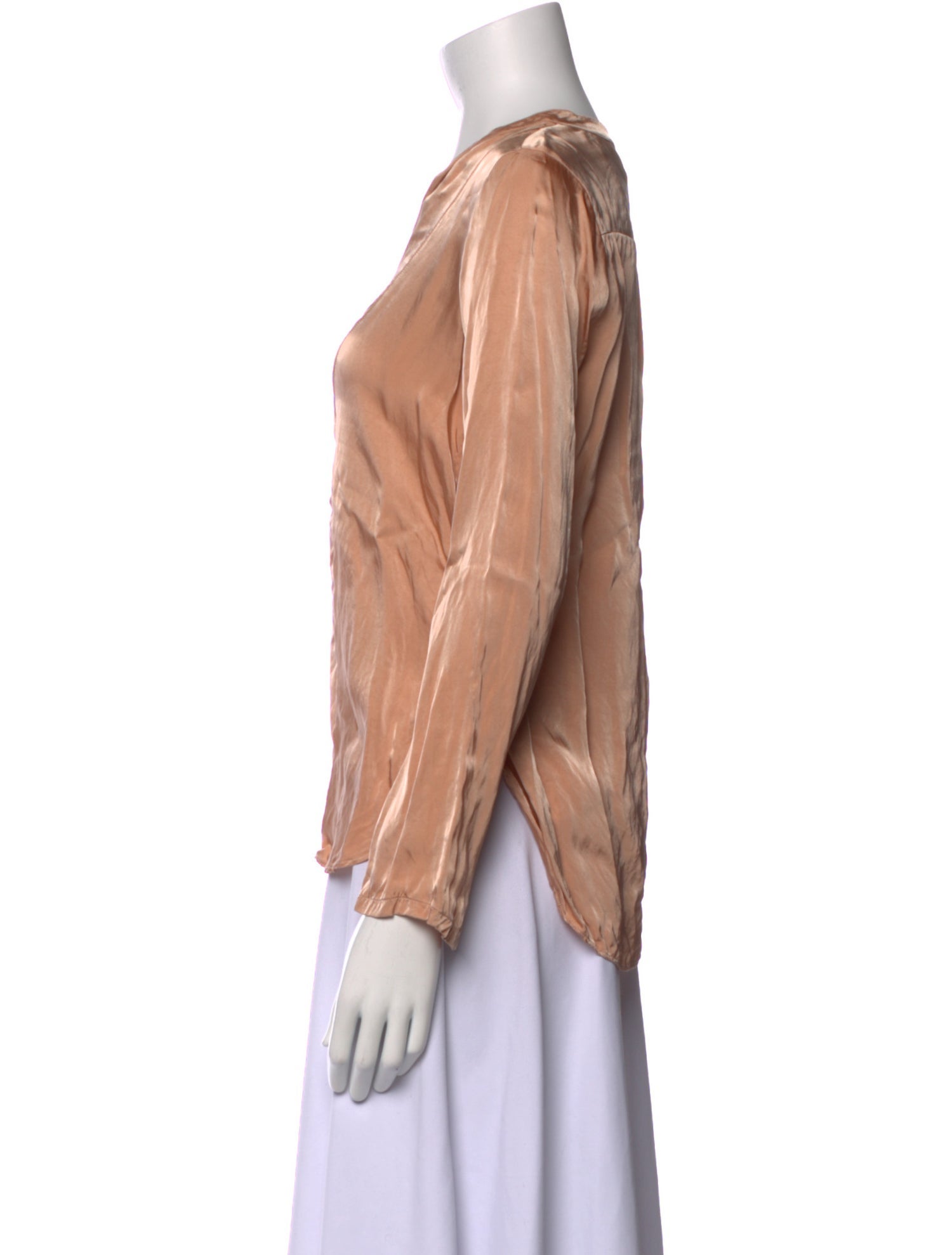 forte_forte V-Neck Long Sleeve Blouse