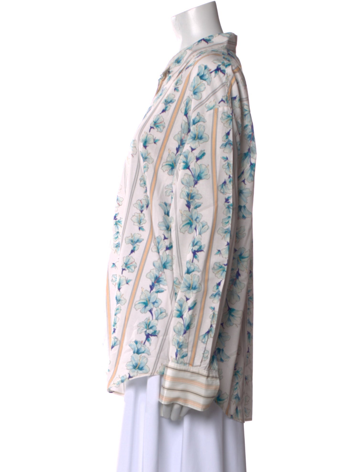 forte_forte Printed Long Sleeve Button-Up Top