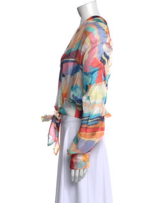 forte_forte Linen Floral Print Crop Top