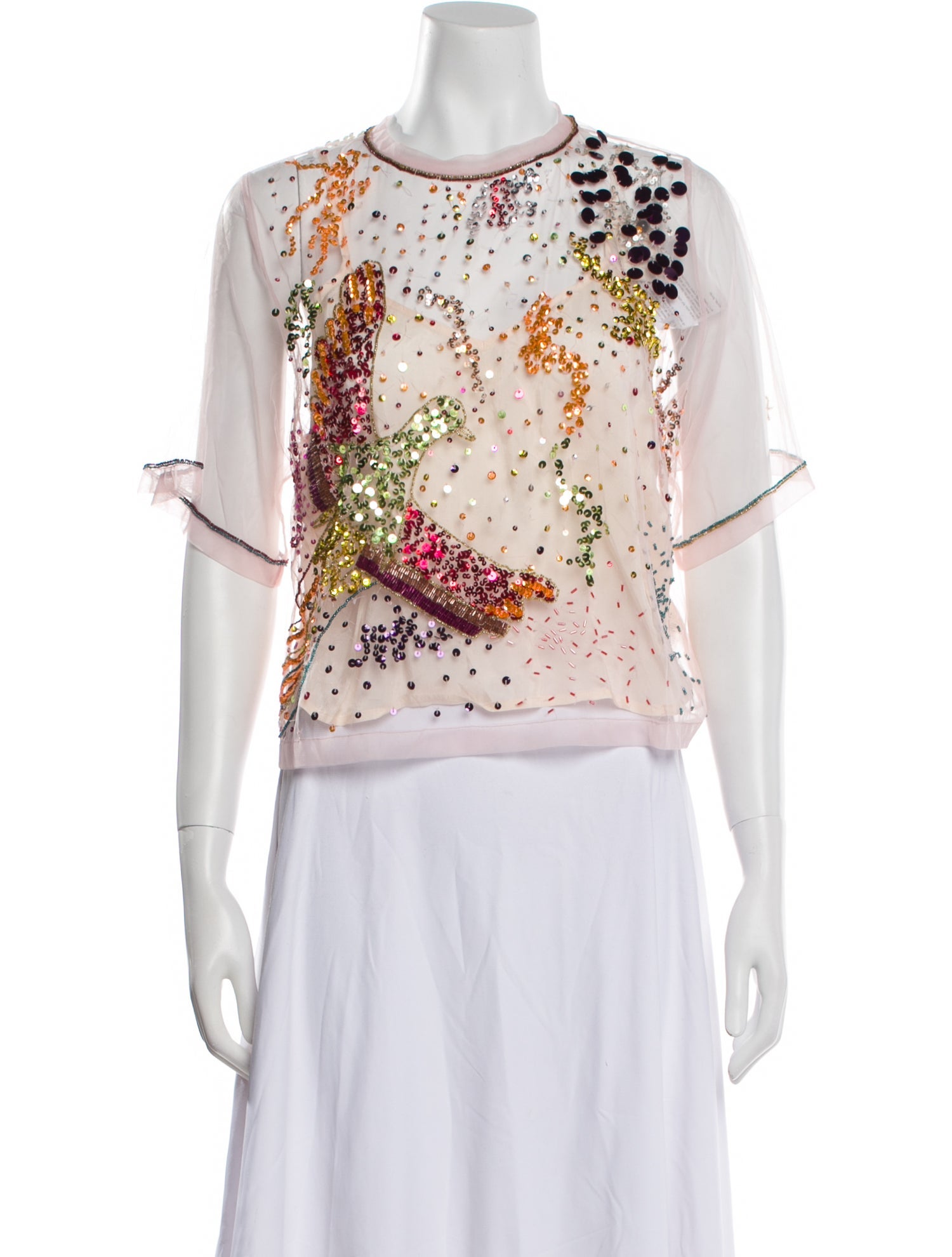 forte_forte Floral Print Crew Neck Crop Top w/ Tags