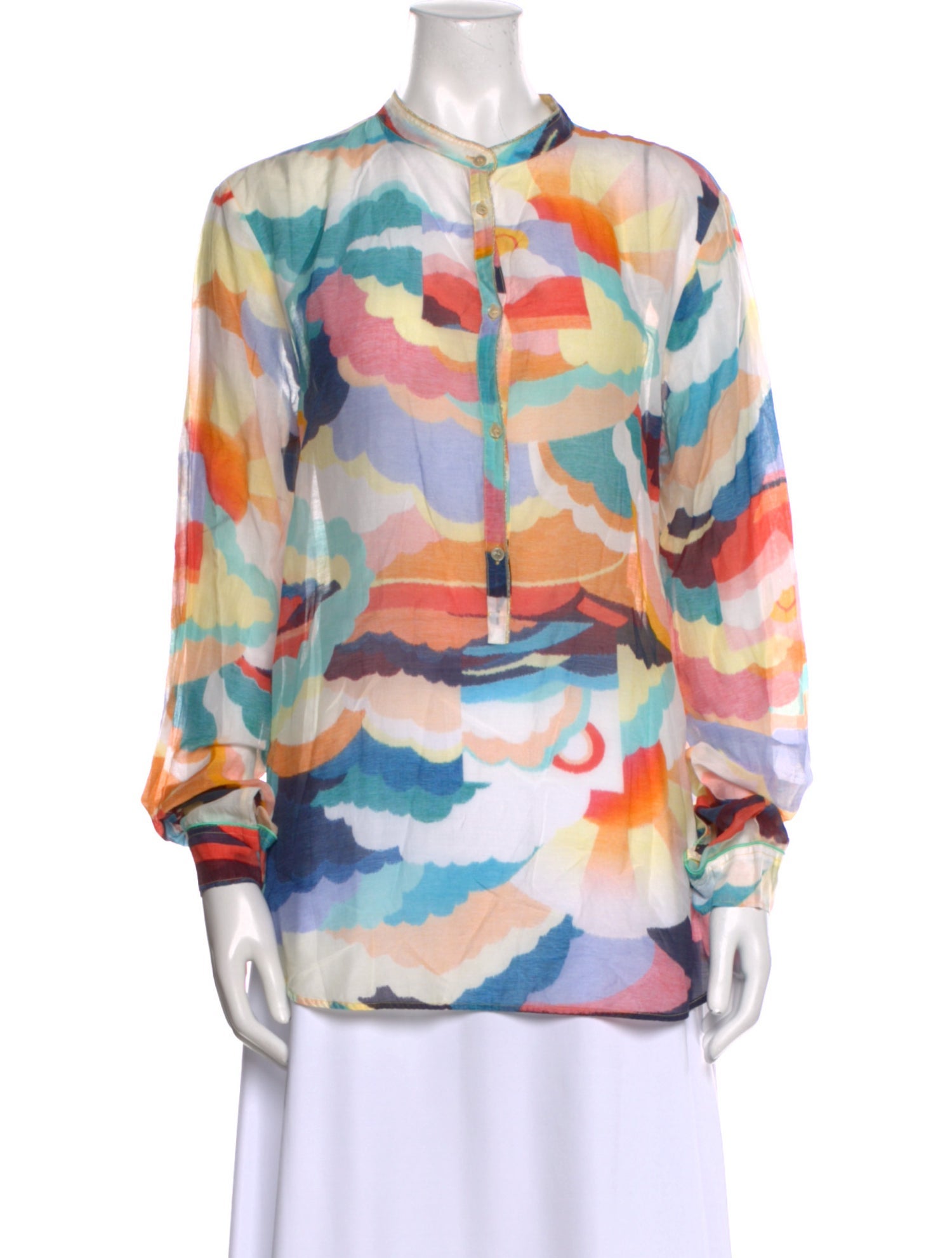 forte_forte Printed Crew Neck Blouse